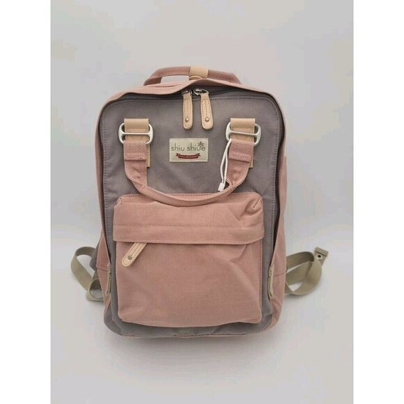 Shiu Shiue Classic Pink Backpack 14 By 12 Classic And Functional Pockets Padded - Picture 1 of 12